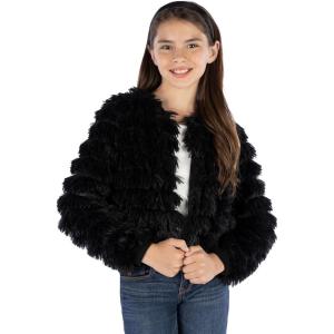 imageSpeechless Girls Open Front Shaggy JacketBlack
