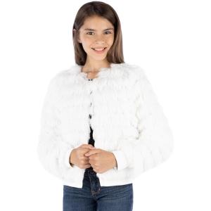 imageSpeechless Girls Open Front Shaggy JacketIvory