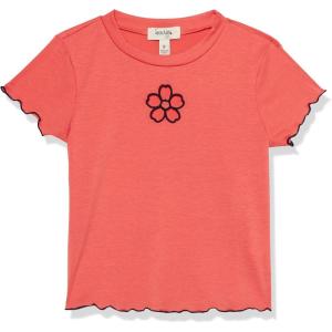 imageSpeechless Girls Short Sleeve Lettuce Edge Graphic Knit TShirtOrange