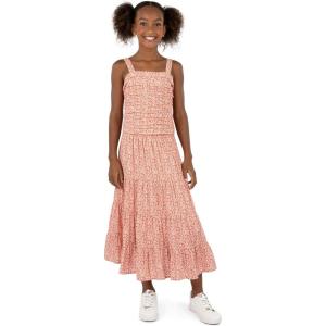 imageSpeechless Girls Sleeveless Pleated Top and Maxi Tiered Skirt SetCoral