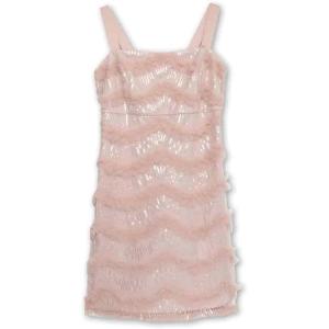 imageSpeechless Girls Sleeveless Square Neck Textured Ruffle Sequin Mini DressBlush