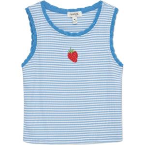 imageSpeechless Girls Sleeveless Striped Embroidered Tank TopBlue Stripe
