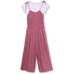 imageSpeechless Girls Solid Twill JumpsuitDark Rose