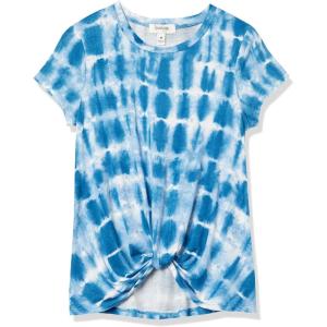 imageSpeechless Girls Twist Front Short Sleeve TeeBlue Tie Dye