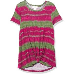 imageSpeechless Girls Twist Front Short Sleeve TeeBurgundyOlive