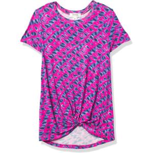imageSpeechless Girls Twist Front Short Sleeve TeeFuschiaNavy