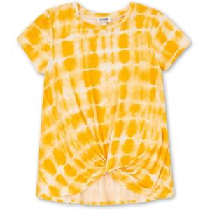 imageSpeechless Girls Twist Front Short Sleeve TeeGoldYellow Tie Dye
