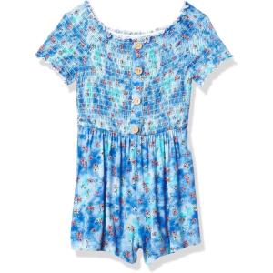 imageSpeechless girls Off the Shoulder Smocked Bodice RomperBlueCoral