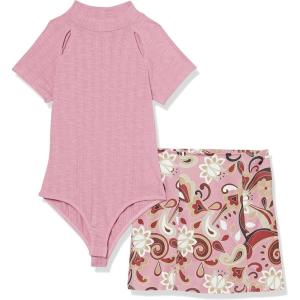 imageSpeechless girls Short Sleeve Bodysuit and Skirt SetRoseIvory