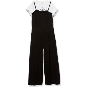 imageSpeechless girls Wide Leg Jumpsuit With Lettuce Edge TopBlackWhite