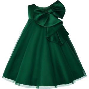 imageUhnice Flower Girl Dress ALine Tulle Tutu for Wedding Birthday Party with BowKnotDark Green