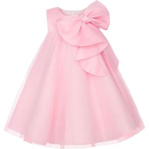 imageUhnice Flower Girl Dress ALine Tulle Tutu for Wedding Birthday Party with BowKnotPink