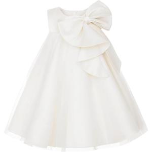 imageUhnice Flower Girl Dress ALine Tulle Tutu for Wedding Birthday Party with BowKnotWhite 2