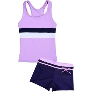 imageUhnice Girls Swimsuit Two Piece Tankini Swimwear with BoyshortLilac