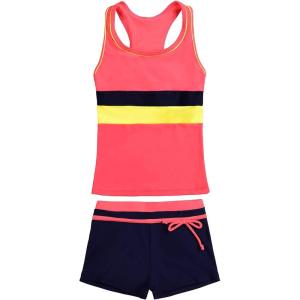 imageUhnice Girls Swimsuit Two Piece Tankini Swimwear with BoyshortOrange