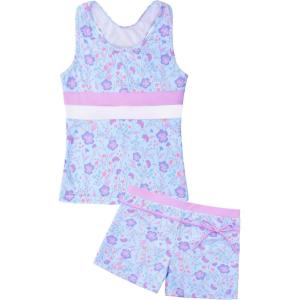 imageUhnice Girls Swimsuit Two Piece Tankini Swimwear with BoyshortPurple Floral