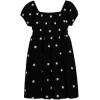 imageSpeechless Girls Double Gauze Short Sleeve Smocked Bodice Babydoll DressBlackWhite