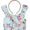imageSpeechless Girls Flutter Sleeve Chiffon Maxi DressAquaPink