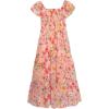 imageSpeechless Girls Flutter Sleeve Chiffon Maxi Tiered DressCoralPink
