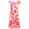 imageSpeechless Girls Flutter Sleeve Chiffon Maxi Tiered DressFuchsiaPink