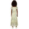 imageSpeechless Girls Flutter Sleeve Floral Printed Chiffon Maxi DressYellowBlue