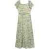 imageSpeechless Girls Flutter Sleeve Floral Printed Chiffon Maxi DressYellowBlue
