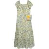 imageSpeechless Girls Flutter Sleeve Floral Printed Chiffon Maxi DressYellowBlue