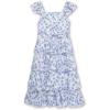 imageSpeechless Girls Flutter Sleeve Midi Tiered DressIvoryBlue