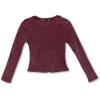 imageSpeechless Girls Long Sleeve Chunky Rib Jersey TopBurgundy