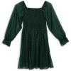 imageSpeechless Girls Long Sleeve Glitter Polka Dot Party DressHunter Green