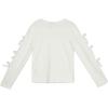 imageSpeechless Girls Long Sleeve Rib Knit Top with Side Slit and Bow DetailIvory