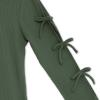 imageSpeechless Girls Long Sleeve Rib Knit Top with Side Slit and Bow DetailOlive