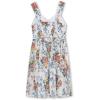 imageSpeechless Girls Printed Cotton Voile Skater Dress with Velvet Trim ampamp Surplice TopWhiteDenim