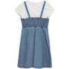 imageSpeechless Girls Short Sleeve Baby Tee and Sleeveless Denim DressIvoryDenim