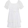 imageSpeechless Girls Short Sleeve Chiffon Dress with Layered HemWhite
