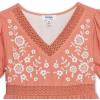 imageSpeechless Girls Short Sleeve Embroidered DressCoralIvory