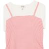 imageSpeechless Girls Short Sleeve Rib Knit 2fer TopPink Stripe