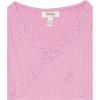 imageSpeechless Girls Short Sleeve Rib Knit and Lace Accent TopPink