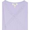 imageSpeechless Girls Short Sleeve Rib Knit and Lace Accent TopPurple