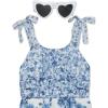 imageSpeechless Girls Sleeveless Maxi Chiffon Dress and SunglassesIvoryBlue