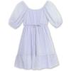 imageSpeechless Girls Square Neck Puff Sleeve Ruffle Hem Knee Length DressPeriwinkle Blue