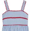 imageSpeechless Girls Striped Cotton Smocked Back Dress with RIC Rac TrimBlueWhite
