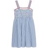 imageSpeechless Girls Striped Cotton Smocked Back Dress with RIC Rac TrimBlueWhite