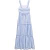 imageSpeechless Girls Striped Cotton Voile Maxi Dress with Smocked BackBlueWhite