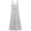 imageSpeechless Girls Striped Cotton Voile Maxi Dress with Smocked BackTanWhite