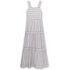 imageSpeechless Girls Striped Cotton Voile Maxi Dress with Smocked BackTanWhite