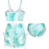 imageUhnice Girls 3 Pieces Swimsuit Tie Dye Bikini Set Bathing Suit with Cover Up Beach SkirtGreen