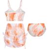 imageUhnice Girls 3 Pieces Swimsuit Tie Dye Bikini Set Bathing Suit with Cover Up Beach SkirtOrange