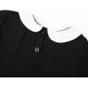 imageUhnice Girls Casual Dress Peter Pan Collar Short Sleeve Vintage DressBlack