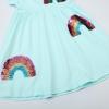 imageUhnice Girls Cotton Casual Dress Sequin Rainbow TShirt Dress SummerBlue